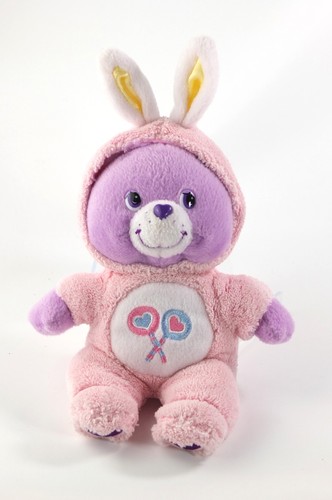 Peluche bisounours mauve rose - peluche,