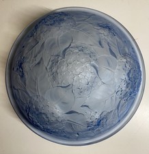 Beautiful and old basin, blue glass chandelier molded, pressed, Degué, Muller...