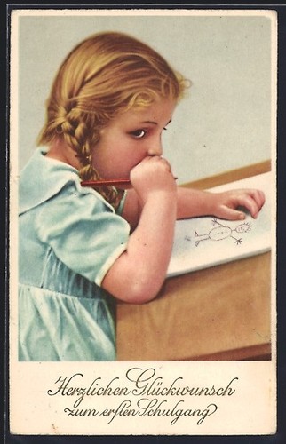 Carte postale fille - , le