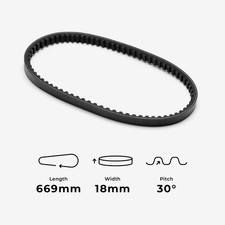 Lextek Drive Belt 669-18-30 Scooter Black Rubber DB004Z Unit 18-30-669 