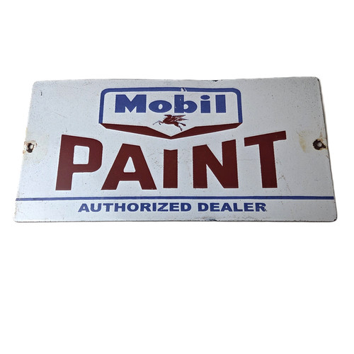 Vintage mobil porcelain sign - mobil,