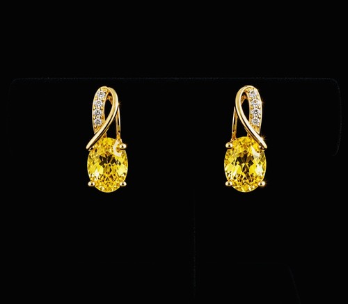 Boucle oreille swarovski jaune - boucle,