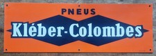 Ancienne Plaque tôle Pneus KLEBER COLOMBES automobile garage huile  60x20cm