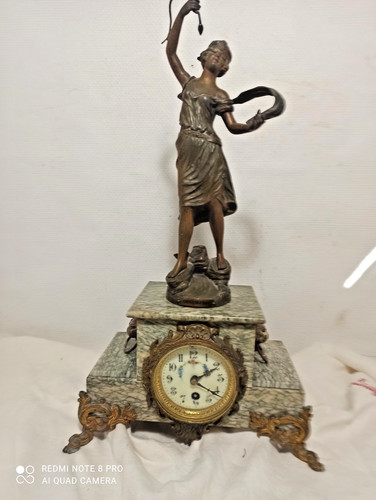 Pendule 1900 marbre regule - pendule,