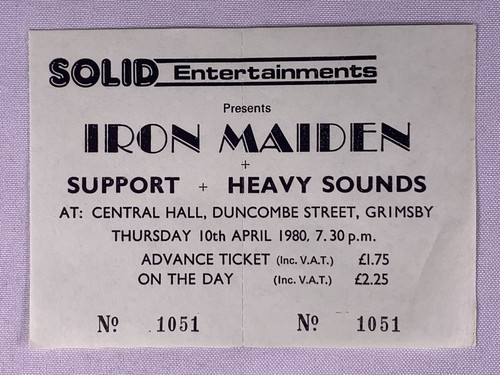 Iron maiden paul dianno ticket - maiden,