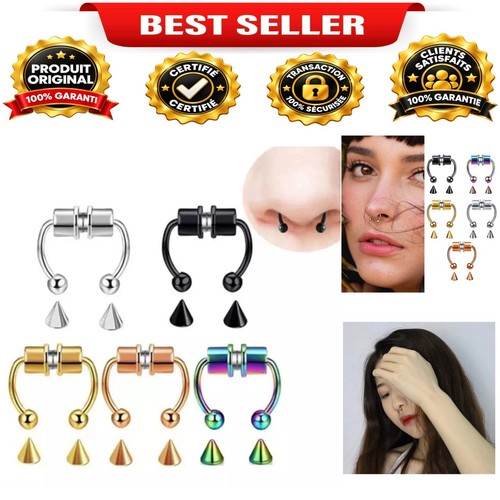 Faux piercing aimant acier