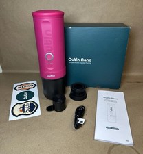 OUTIN Nano Portable Espresso Machine - Rechargeable 3 Min Self-Heating (Pink)