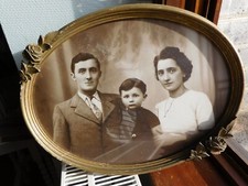 cadre ancien a décor de roses, bois doré