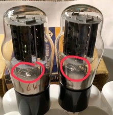 1 Pair  Haltron 5V4G GZ32 CV593 Tubes Rare Black Plate Hvy Folded D Rings UK