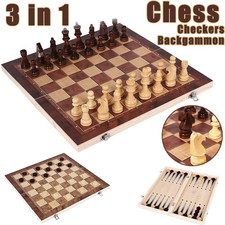 Jeu d’échecs bois 3 en 1