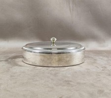 Silver Metal Goldsmiths of France Table Trash Can Made in France Vintage 1900