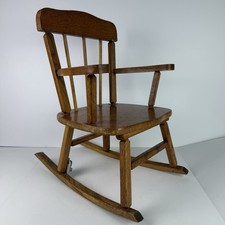 Rocking Chair Vintage Childs, Kids, Toddler Rocker Oak