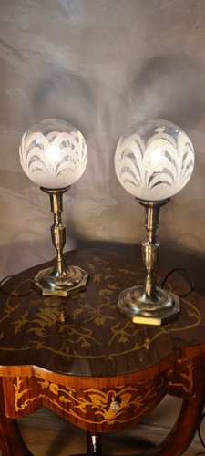 Paire lampe chevet laiton - de,