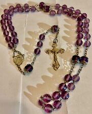 Chapelet ancien en ARGENT  & PERLES FACETTÉES en améthyste ROSARY- N°3C