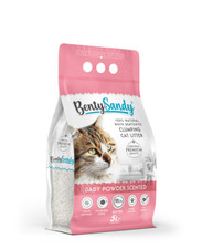 X BentySandy Litière Pour Chats Parfumée Au Talc Bentonite Blanche Naturelle 5L
