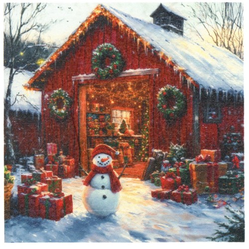 Serviettes papier chalet - serviettes, en