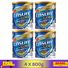4 X Abbott Ensure Or Vanille 800g Lait Poudre pour Middle-Age & Âgé