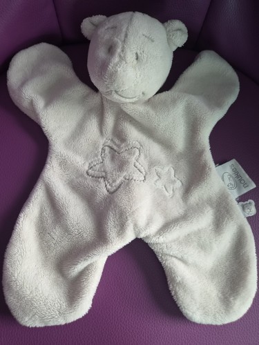 Doudou plat ours blanc beige - doudou,