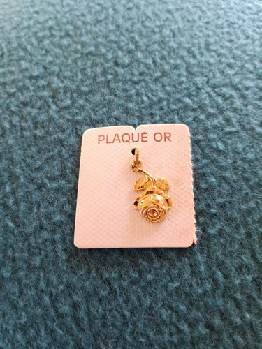 Pendentif fleur rose plaque - fleur,