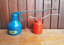 Lot ancienne burette d'huile JEX RONDY objet de garage outil automobile vintage