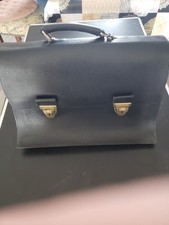 Cartable en cuir refendu noir