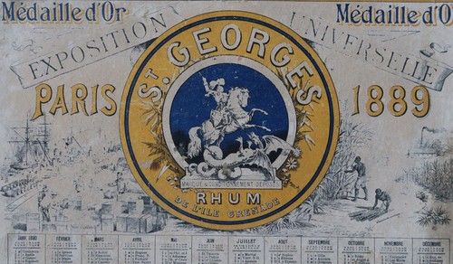 Calendrier 1889 rhum - calendrier,