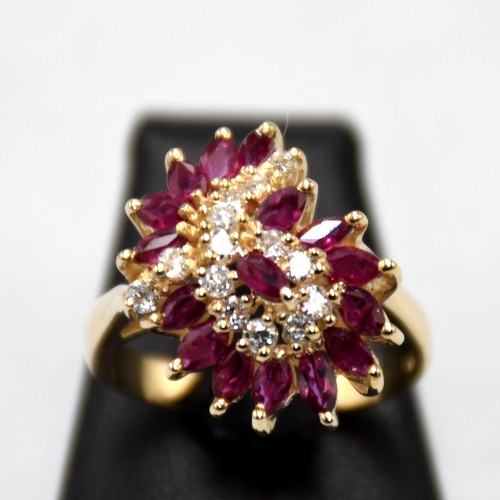 Bague rubis diamants - bague, et