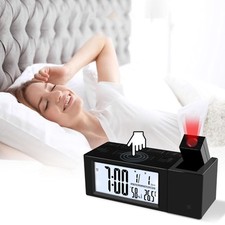 Projection Réveil 180 Degrés Projecteur LED Affichage Snooze Chambre