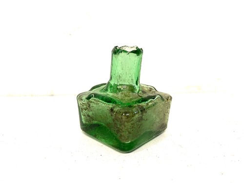 Ancien encrier verre vert - encrier, en
