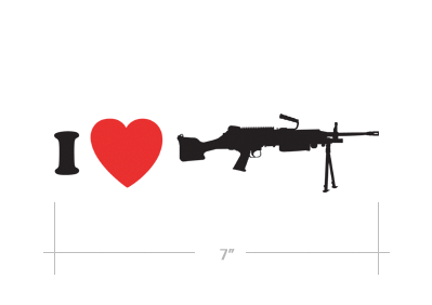 Love m249 diecut decal - i,