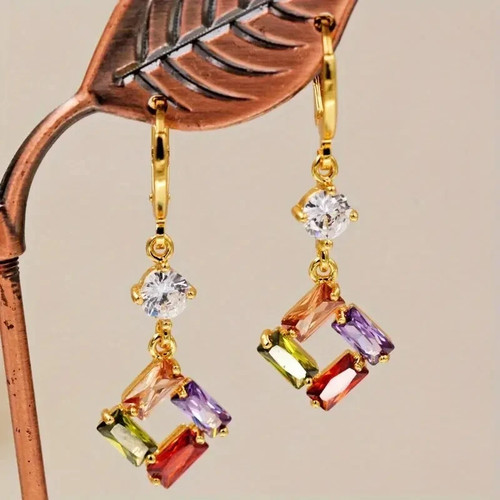 Boucles oreilles carrées - boucles, d'oreilles