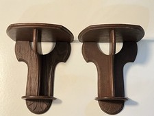 Paire De Consoles Murale En Bois , Étagères Pour Statue