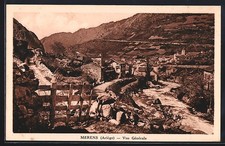 CPA Mérens, Vue générale du village et de la rivière en Ariège 