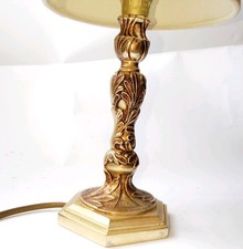 Art Nouveau Patinated Bronze Foot Lamp with Shade 