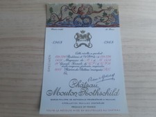 wine label Chateau Mouton Rothschild 1968 specimen wine label Bona