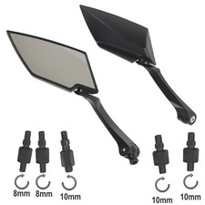 Retroviseurs Couple Miroir Moto Scooter Custom Noir A-Pro Adaptateur