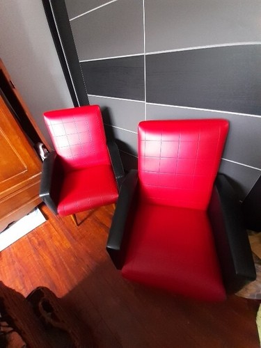 Lot fauteuils vintage skai - 2,
