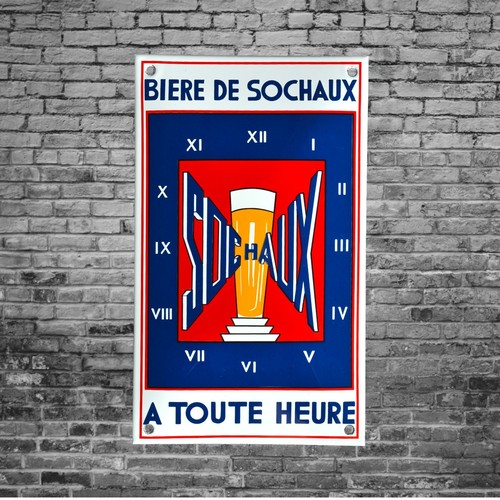 Plaque émaillée biere - émaillée, de