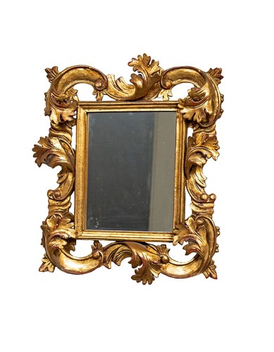Miroir doré avec cadre - , en