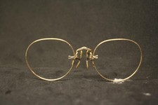 Antique Gold Hard Bridge Pince Nez Eye Glasses Vintage eyeglasses