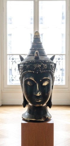 Grande tête bouddha en - grande, de