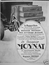 PRESS ADVERTISEMENT 1922 MOYNAT LE BAGAGE D'AUTO STOWAGE PATENTED - ADVERTISING
