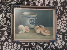 ancien tableauhuile sur papier