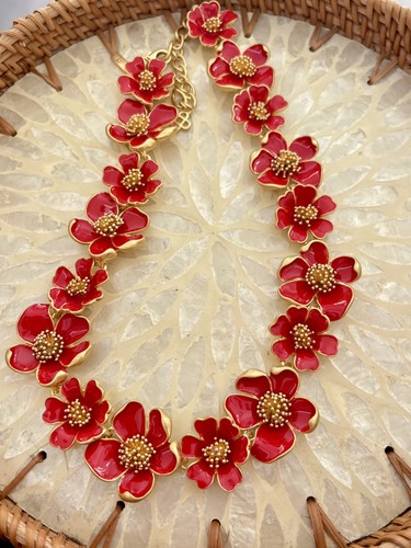 Collier fleurs rouges oscar - oscar, de