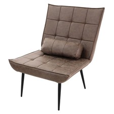 Fauteuil lounge relax avec coussin de dossier brun chaise salon salle de séjour