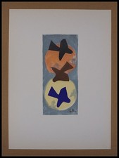 Georges BRAQUE : Ciel gris trois oiseaux, lithographie signée 1959
