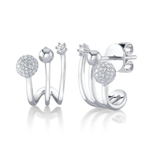 14k blanc diamant manchette - 14k,