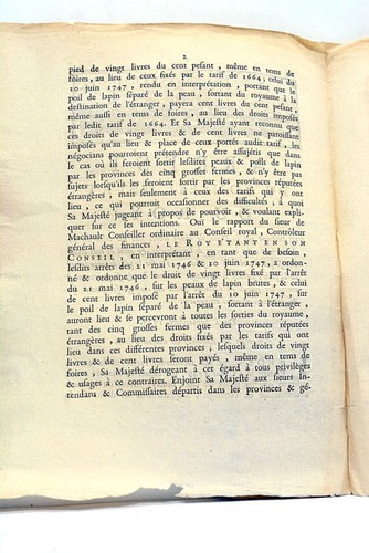 Arrêt louis tarifs - louis, xv