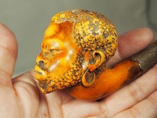 PIPE DE FUMEUR ANCIENNE ECUME DE MER AMBRE ANTIQUE SMOKING PIPE MEERSCHAUM