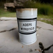 Bertin Tissier Paris "Adeps Myristicœ" Home Earthenware Pharmacy Pot